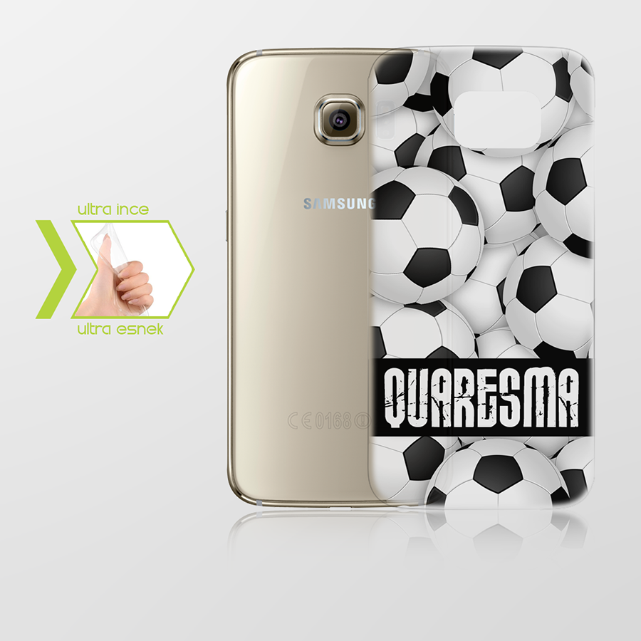 Kişiye Özel Samsung Galaxy S6 Edge İnce Şeffaf Silikon Telefon Kapağı (Siyah Beyaz Temalı) 007
