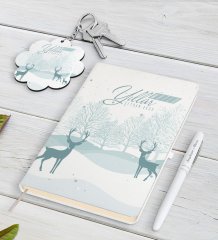 Kişiye Özel İsimli Yılbaşı Mutlu Yıllar Beyaz Defter Kalem ve Anahtarlık Hediye Seti-20