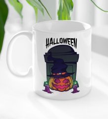 BK Gift Halloween Tasarımlı Beyaz Kupa Bardak-1