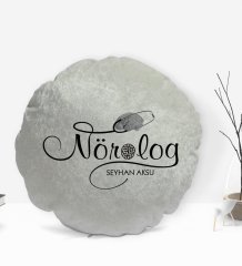 Kişiye Özel İsimli Nörolog Tasarımlı Dekoratif Kırlent Yastık-1