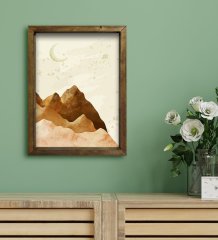 BK Gift Otel Odası Konseptli Doğal Masif Ahşap Çerçeveli Tablo 30x40cm-41