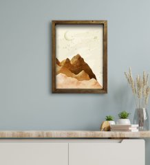 BK Gift Otel Odası Konseptli Doğal Masif Ahşap Çerçeveli Tablo 30x40cm-41
