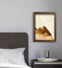 BK Gift Otel Odası Konseptli Doğal Masif Ahşap Çerçeveli Tablo 30x40cm-41