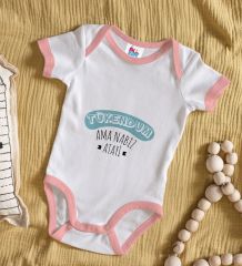 BK Kids Tükendüm Tasarımlı Pembe Bebek Body Zıbın-1