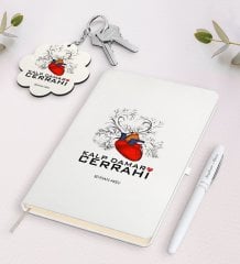 Kişiye Özel Kalp Damar Cerrahi Beyaz Defter Kalem ve Anahtarlık Hediye Seti-4