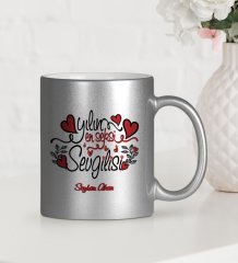 Kişiye Özel Yılın En Seksi Sevgilisi Gümüş Yaldızlı Kupa Bardak