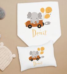 BK Kids Kişiye Özel İsimli Bebek Battaniye ve Yastık Hediye Seti, Yeni Doğan Bebek Hediyesi, Bebek Uyku Seti-6
