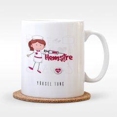 Kişiye Özel Mesleki Hemşire Beyaz Kupa Bardak - 2