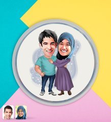 Kişiye Özel Sevgililer Karikatürlü Dev Boy Haribo Minis Kovası (10gx100adet) Model 61