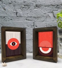 Bk Gift Dekoratif 2'li Doğal Masif Ahşap Çerçeve 15x20cm-33
