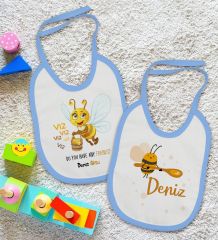 BK Kids Kişiye Özel İsimli 2’li Mavi Mama Önlüğü-6