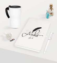 Kişiye Özel Avukat Temalı Beyaz Defter Kalem ve Termos Mug Seti  - 6