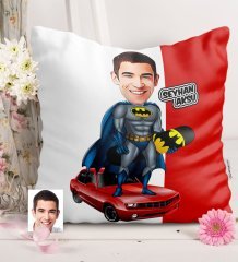 Kişiye Özel Batman Karikatürlü Saten Yastık