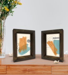 Bk Gift Dekoratif 2'li Doğal Masif Ahşap Çerçeve 15x20cm-32