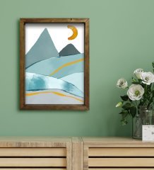 BK Gift Otel Odası Konseptli Doğal Masif Ahşap Çerçeveli Tablo 30x40cm-39