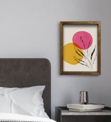 BK Gift Otel Odası Konseptli Doğal Masif Ahşap Çerçeveli Tablo 45x65cm-90