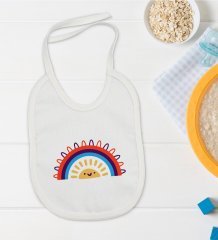 BK Kids Gökkuşağı Tasarımlı Bebek Mama Önlüğü - Model 1