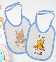 BK Kids Kişiye Özel İsimli 2’li Mavi Mama Önlüğü-5