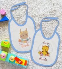 BK Kids Kişiye Özel İsimli 2’li Mavi Mama Önlüğü-5