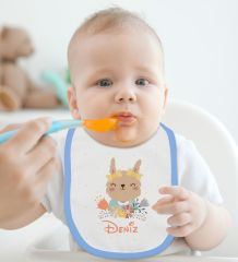 BK Kids Kişiye Özel İsimli 2’li Mavi Mama Önlüğü-5