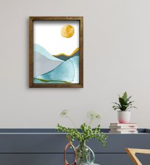 BK Gift Otel Odası Konseptli Doğal Masif Ahşap Çerçeveli Tablo 30x40cm-38