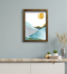 BK Gift Otel Odası Konseptli Doğal Masif Ahşap Çerçeveli Tablo 30x40cm-38