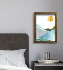 BK Gift Otel Odası Konseptli Doğal Masif Ahşap Çerçeveli Tablo 30x40cm-38
