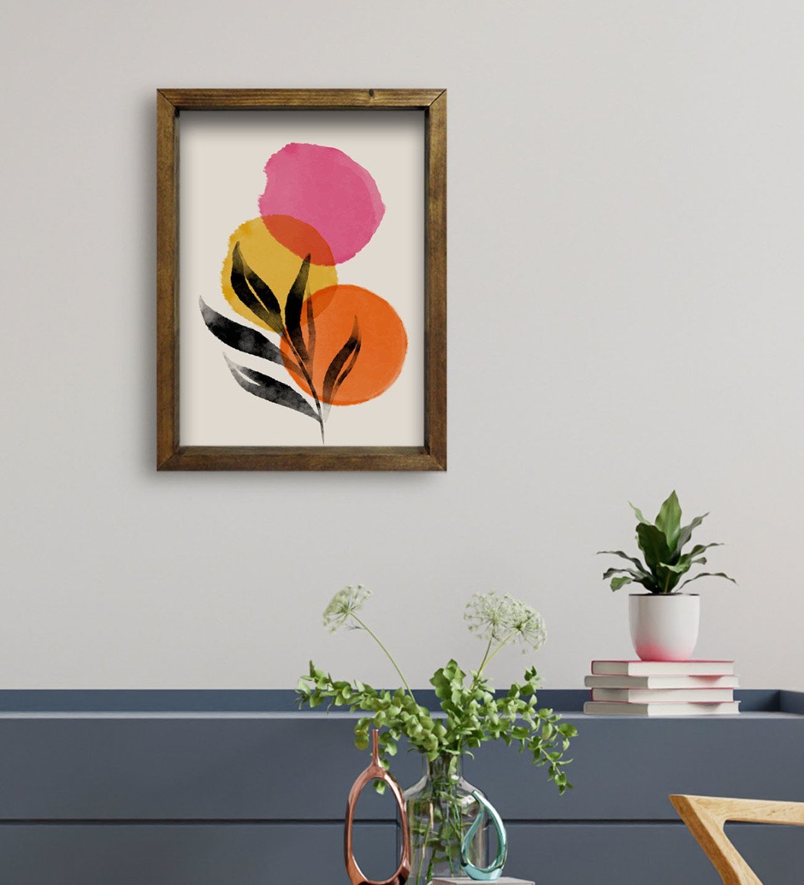 BK Gift Otel Odası Konseptli Doğal Masif Ahşap Çerçeveli Tablo 45x65cm-89