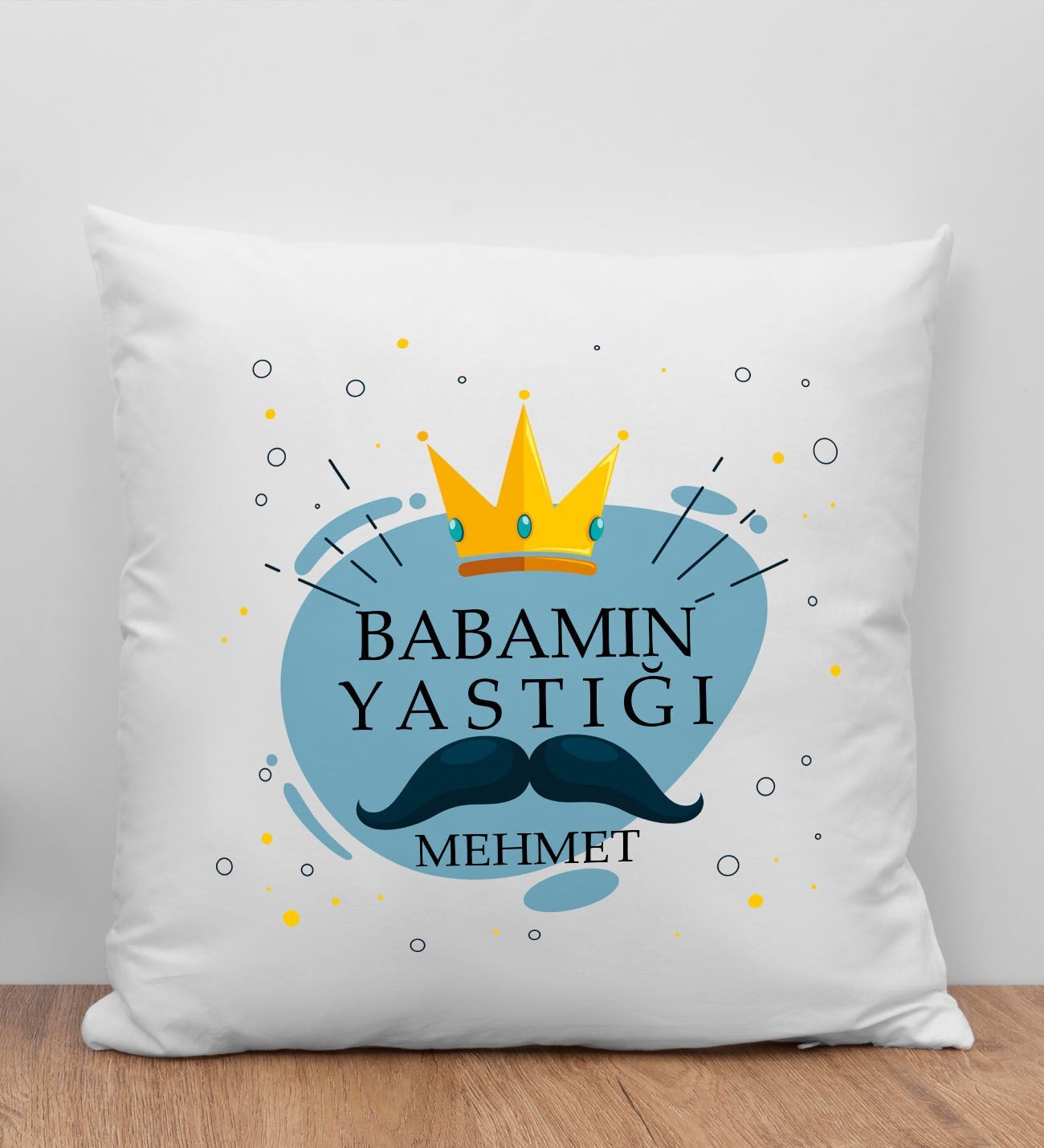 BK Gift Kişiye Özel İsimli Babalar Günü Tasarımlı Beyaz Kırlent Yastık-2, Babaya Hediye, Ev Dekorasyonu, Babalar Günü Hediyesi