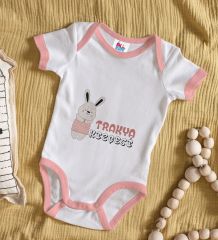 BK Kids Trakya Kızçesi Tasarımlı Pembe Bebek Body Zıbın-1