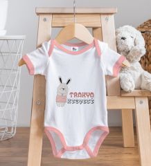 BK Kids Trakya Kızçesi Tasarımlı Pembe Bebek Body Zıbın-1