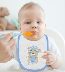 BK Kids Kişiye Özel İsimli 2’li Mavi Mama Önlüğü-3