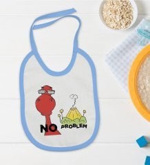 BK Kids No Problem Tasarımlı Mavi Bebek Mama Önlüğü