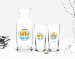 Kişiye Özel Renkli Baskılı Adana Tasarımlı Turistik İkili Rakı Bardağı ve Karaf Hediye Seti-2