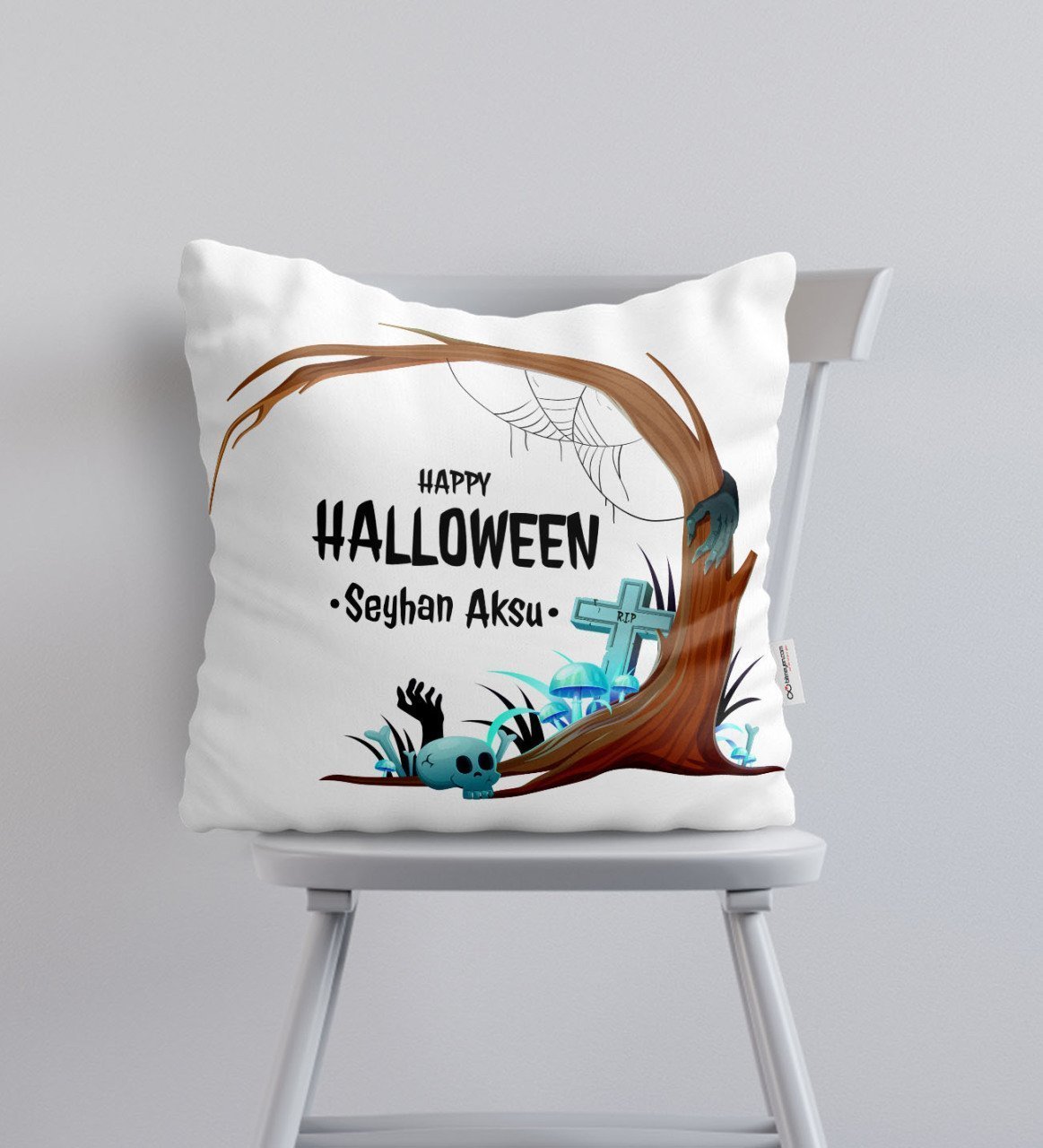 Kişiye Özel Happy Halloween Tasarımlı Yastık-17