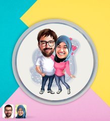 Kişiye Özel Sevgililer Karikatürlü Dev Boy Haribo Minis Kovası (10gx100adet) Model 58
