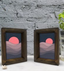 Bk Gift Dekoratif 2'li Doğal Masif Ahşap Çerçeve 15x20cm-30