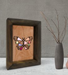 BK Gift Kelebek Tasarımlı Dekoratif Doğal Masif Ahşap Çerçeve 15x20cm-1