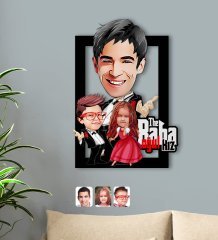 Kişiye Özel Godfather Baba Oğul ve Kız Karikatürlü 3D Ahşap Tablo-1
