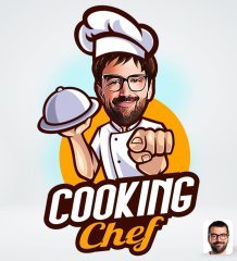 Kişiye Özel Erkek Chef Karikatürlü Sosyal Medya Dijital Profil Fotoğrafı - Model 15