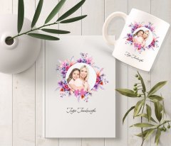Kişiye Özel İsimli Fotoğraflı Beyaz Defter ve Kupa Seti - 11