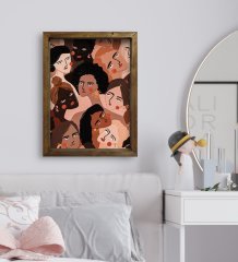 BK Gift Yatak Odası Konseptli Doğal Masif Ahşap Çerçeveli Tablo-115