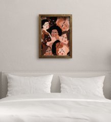 BK Gift Yatak Odası Konseptli Doğal Masif Ahşap Çerçeveli Tablo-115