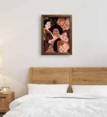 BK Gift Yatak Odası Konseptli Doğal Masif Ahşap Çerçeveli Tablo-115