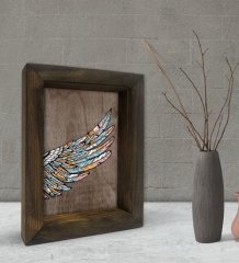 BK Gift Kanat Tasarımlı Dekoratif Doğal Masif Ahşap Çerçeve 15x20cm-2