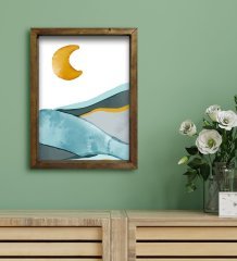 BK Gift Otel Odası Konseptli Doğal Masif Ahşap Çerçeveli Tablo 30x40cm-36