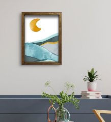 BK Gift Otel Odası Konseptli Doğal Masif Ahşap Çerçeveli Tablo 30x40cm-36