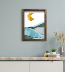 BK Gift Otel Odası Konseptli Doğal Masif Ahşap Çerçeveli Tablo 30x40cm-36