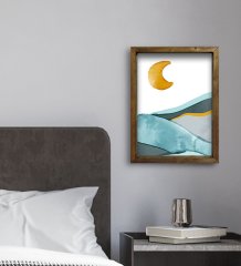 BK Gift Otel Odası Konseptli Doğal Masif Ahşap Çerçeveli Tablo 30x40cm-36