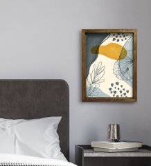 BK Gift Otel Odası Konseptli Doğal Masif Ahşap Çerçeveli Tablo 45x65cm-87